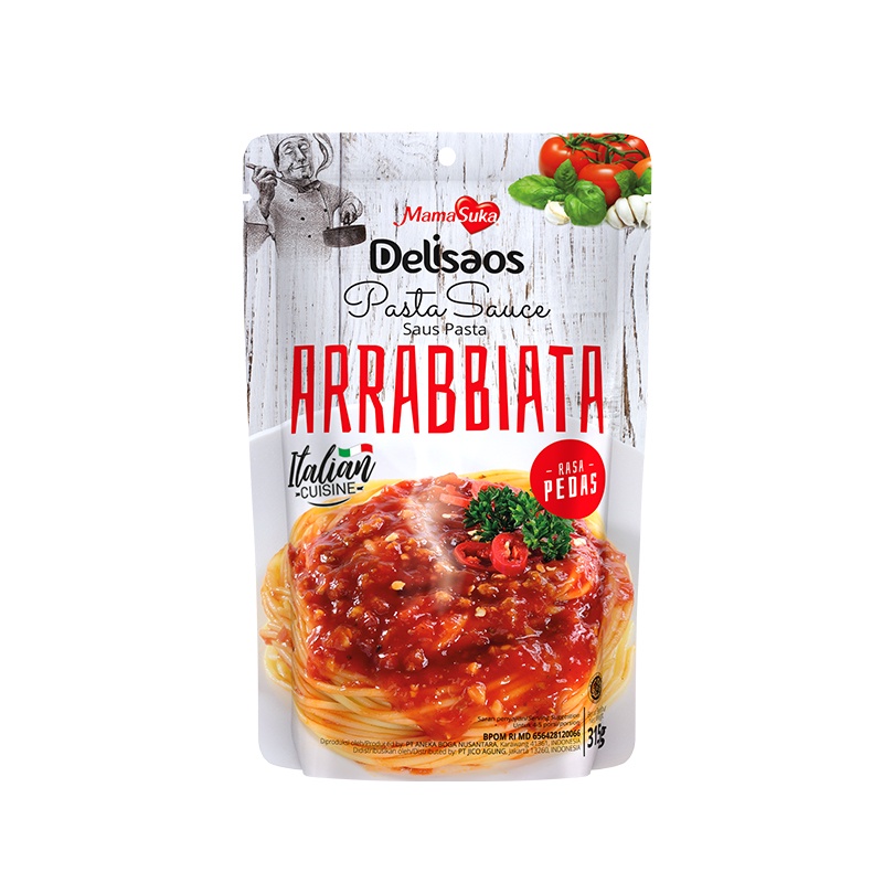 Mamasuka Delisaos Saus Pasta Sauce Bolognese / Arrabbiata 315 Gram