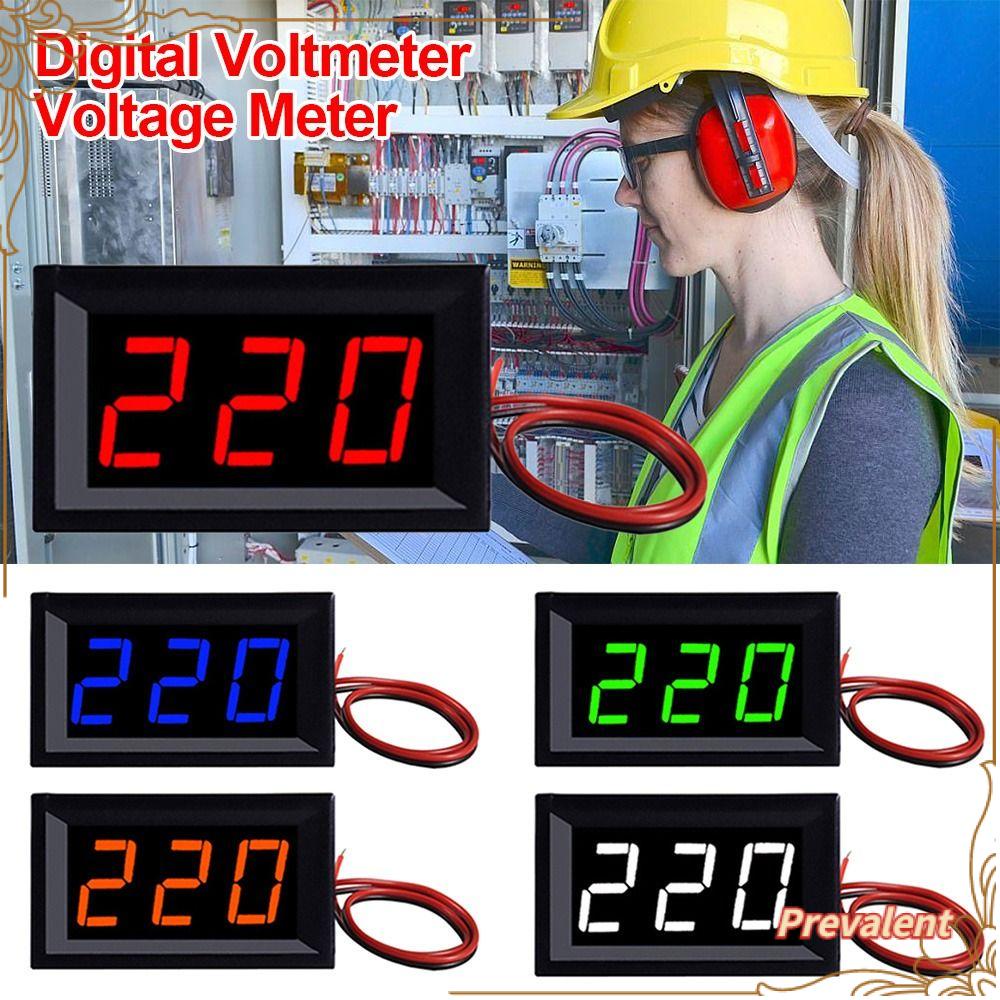 Preva Digital Voltmeter Voltmeter Pengukur Tegangan Merah Hijau Biru Display DIY LED AC 70-500V