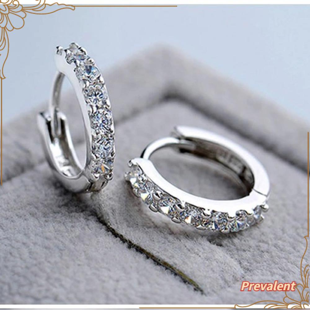 Preva Anting Hoop Elegan Fashion Perhiasan Pernikahan Menjuntai Kristal