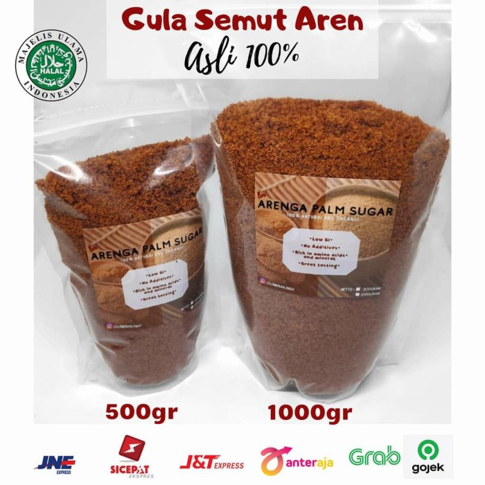 

GULA AREN BUBUK ORGANIK / GULA AREN ASLI PREMIUM 1KG 100% ASLI - STANDING POUCH