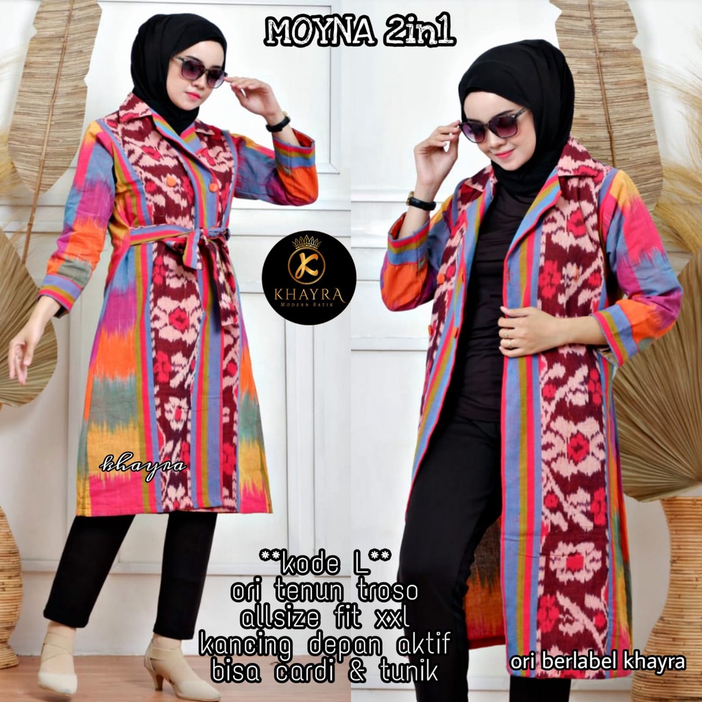 Tunik Batik Tenun Moyna Rainbow