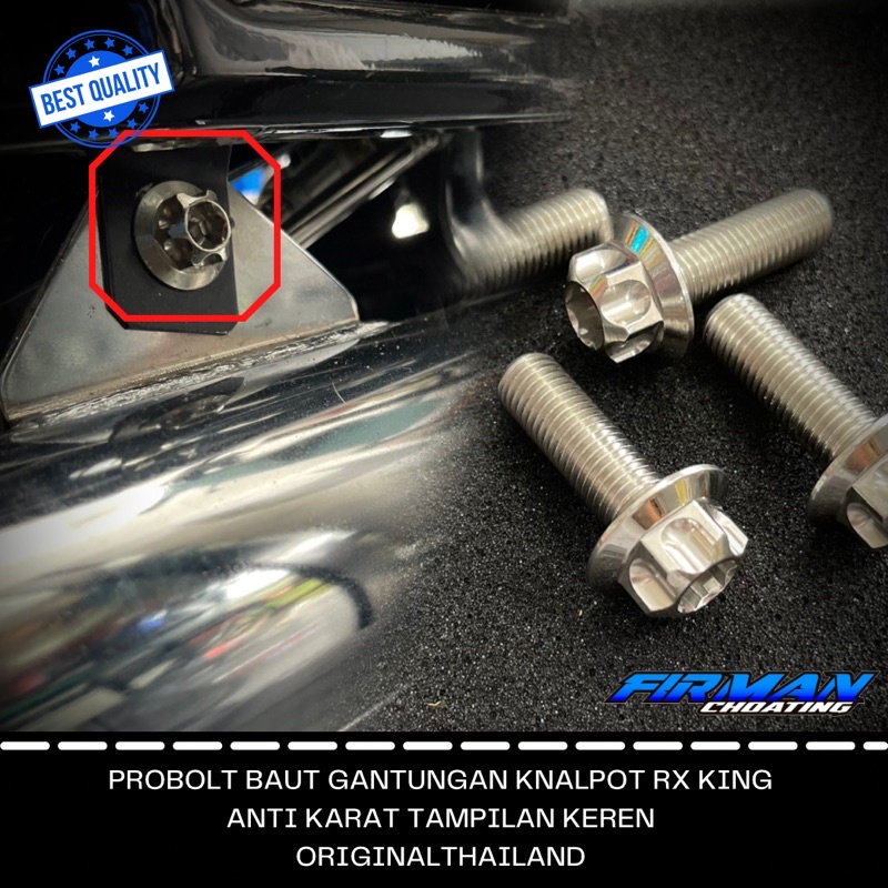 PROBOLT BAUT KNALPOT RX KING RXS YT115 M10x30 DRAT 14 3CM 1 KUNCI &amp; 2 KUNCI (Harga 1 Biji)