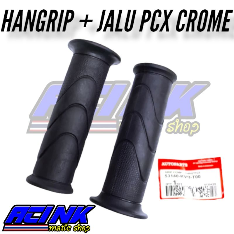 Handfat Handgrip sarung gas original honda + jalu stang crome pcx beat scoopy vario