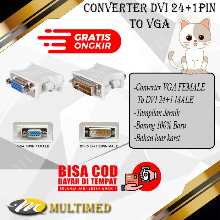 CONVERTER DVI To VGA 24+1Pin Baru