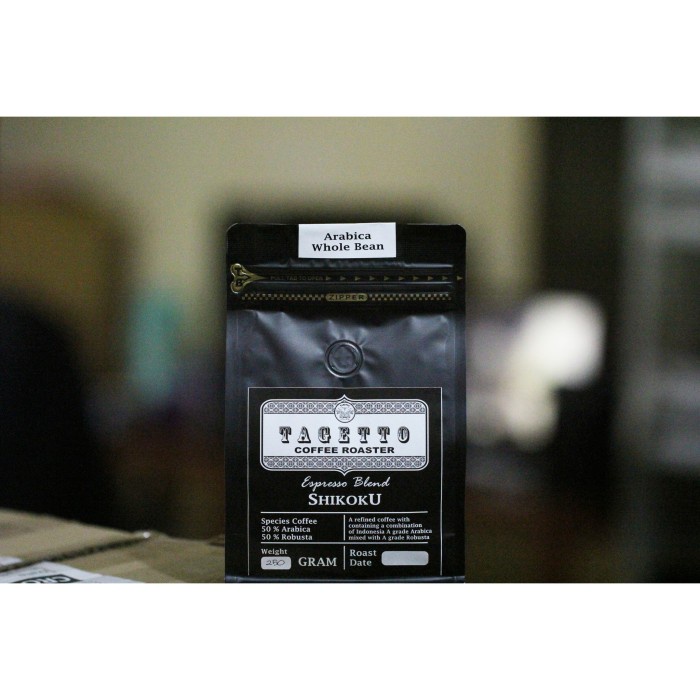 

Espresso Shikoku 250GR Tagetto Coffee Blend 50% Arabica - 50% Robusta - MEDIUM DARK, BIJI KOPI