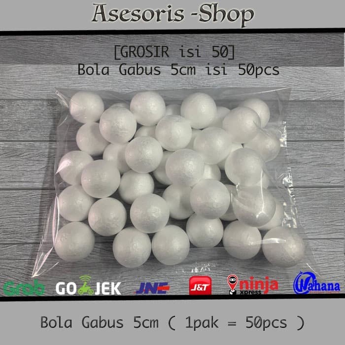 

BOLA GABUS STYROFOAM UKURAN 5CM ISI 50PCS