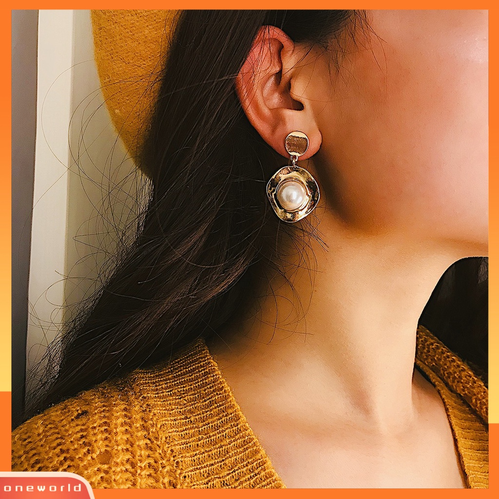 [WONE] 1pasang Telinga Menjuntai Pengerjaan Halus Umur Panjang Paduan Menjuntai Hoop Earring Untuk Ulang Tahun