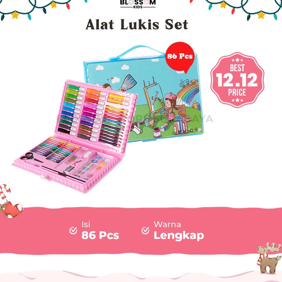 

(G-R9R-☛) Crayon Anak Set Koper 86Pcs In 1 Krayon Mewarnai Anak - Blossom Kids banyak diminati
