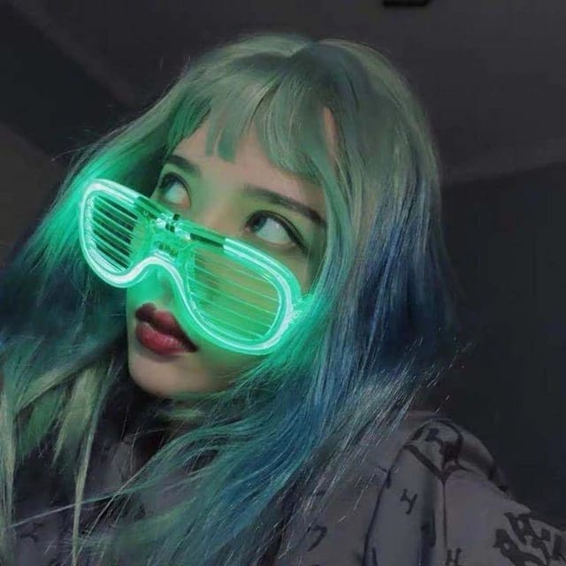 03-LED Kacamata Nyala Malam Colorful Eyeglass Beauty Fashion Perlengkapan Pesta