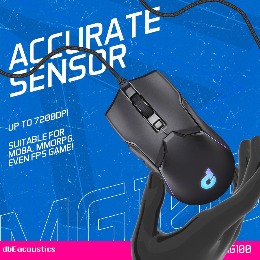 Mouse dBE Acoustics MG100 RGB | Superlight Ambidextrous Gaming Mouse