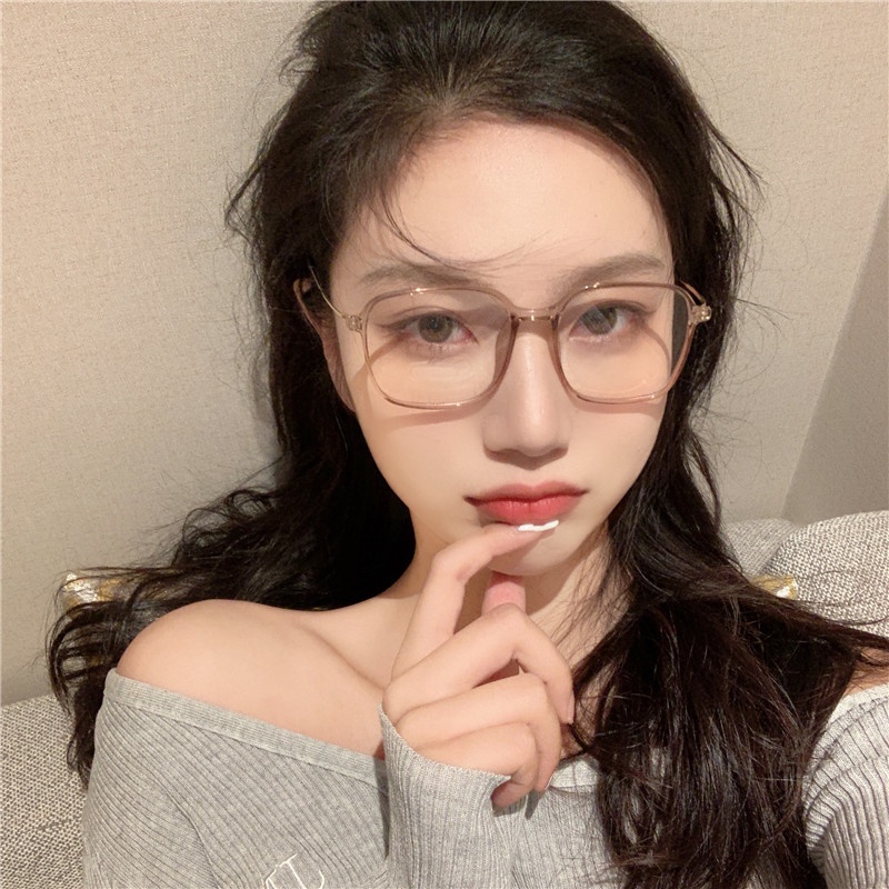 Roselife Korea Bingkai Persegi Tergantikan Grey Brown Frame Eyeglasses Untuk Wanita Ringan Besar Eyewear Optical Spectacle Glasses