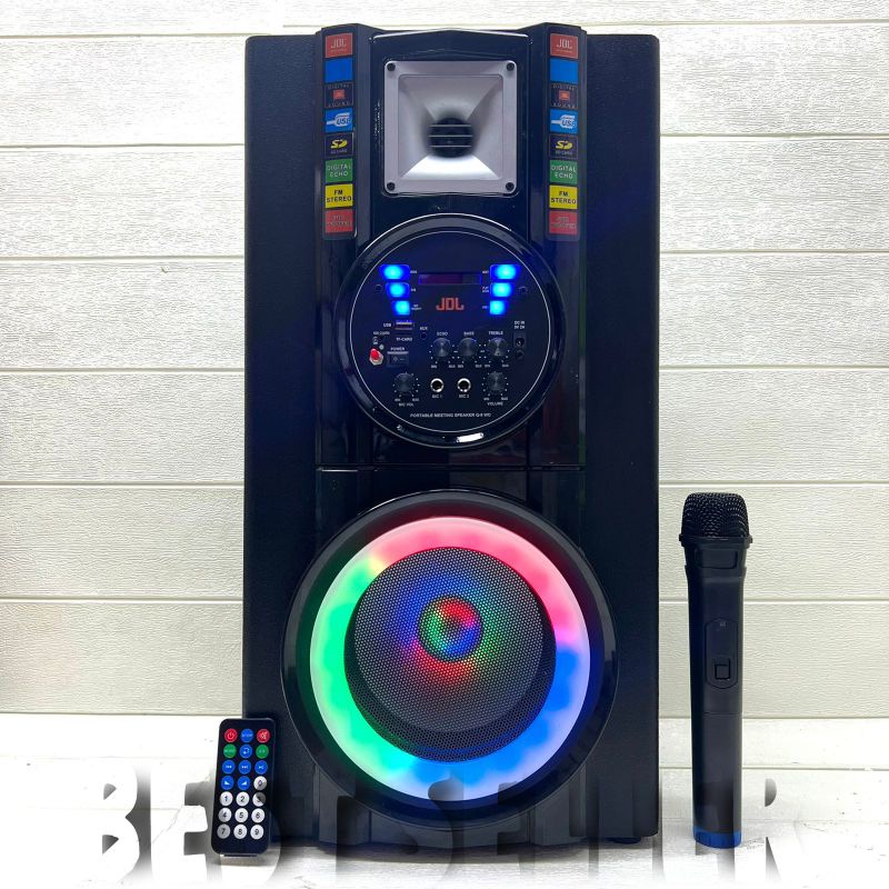 Speaker Portable Wireless JDL Q 8 Wood Original 8 inch Bluetooth - USB