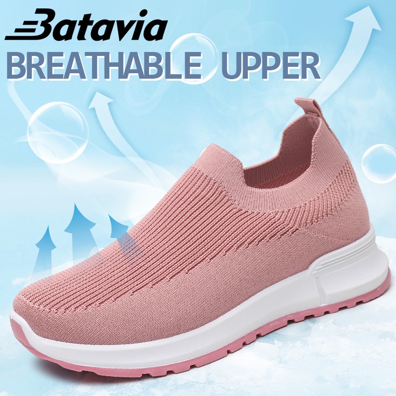 Batavia Sepatu Kanvas Wanita Terbaru Sepatu Wanita Nyaman Kasual Sepatu Wanita Sepatu Jogging Sepatu Kerja Sepatu d09 pink black abu