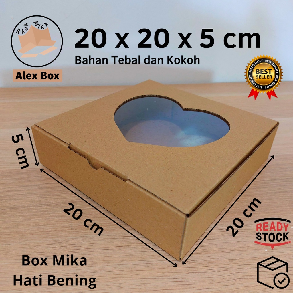 

Kardus Mika Hati / Love 20 x 20 x 5 cm... model diecut, untuk kue dll