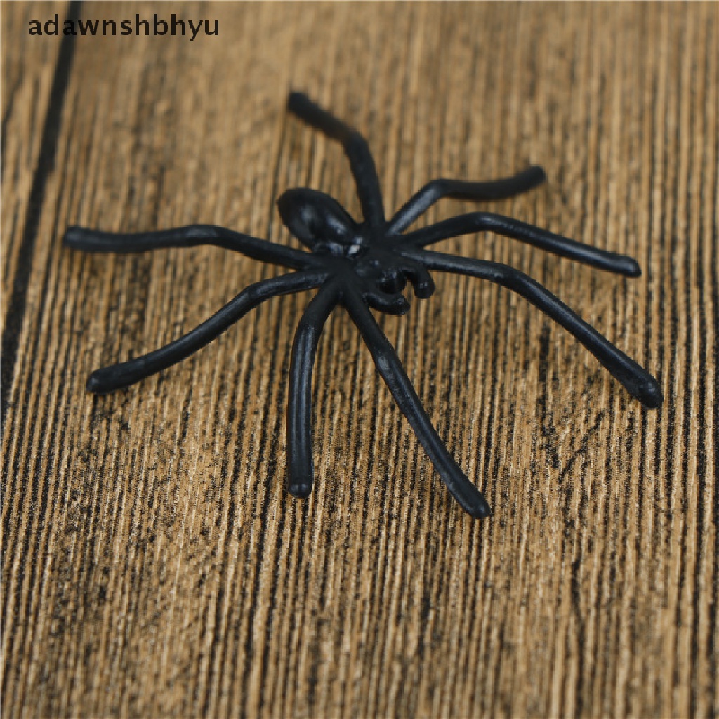 Adawnshbhyu Banyak 30pcs Halloween Plastik Hitam Spider Bercanda Mainan Dekorasi Realistis Prop ID