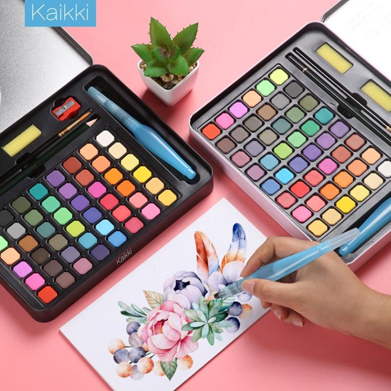 

BISA COD Kaikki 36/48 cat air Watercolor set - Set Alat Cat Air (termasuk kuas dan kertas gambar)