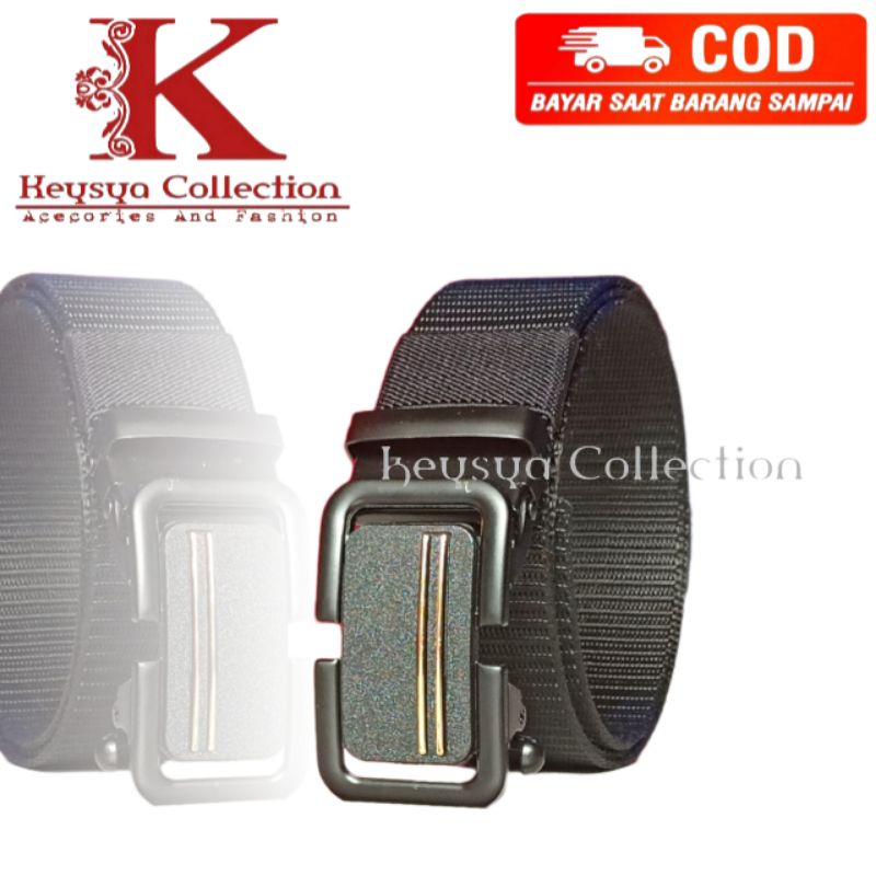 Ikat Pinggang Pria Canvas Nylon Metal Detector Kepala Besi