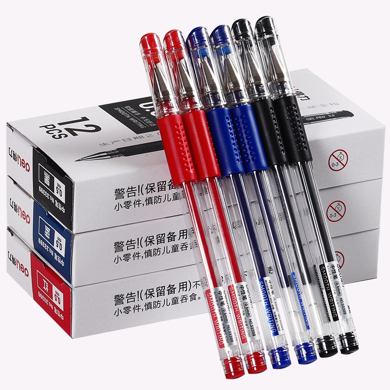 10pcs Bolpoin+Refill Set Hitam Biru Merah Tinta Peluru 0.5mm Gel Pulpen Sekolah&amp;amp;Perlengkapan Kantor Alat Tulis Dengan Free