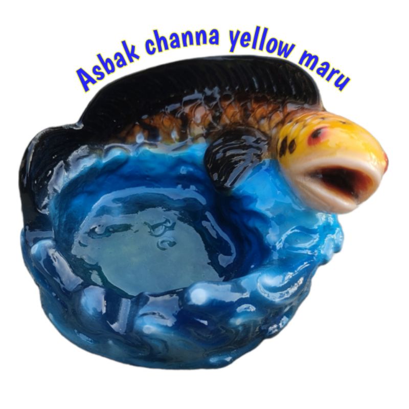 Asbak rokok miniatur patung channa maru yellow sentarum
