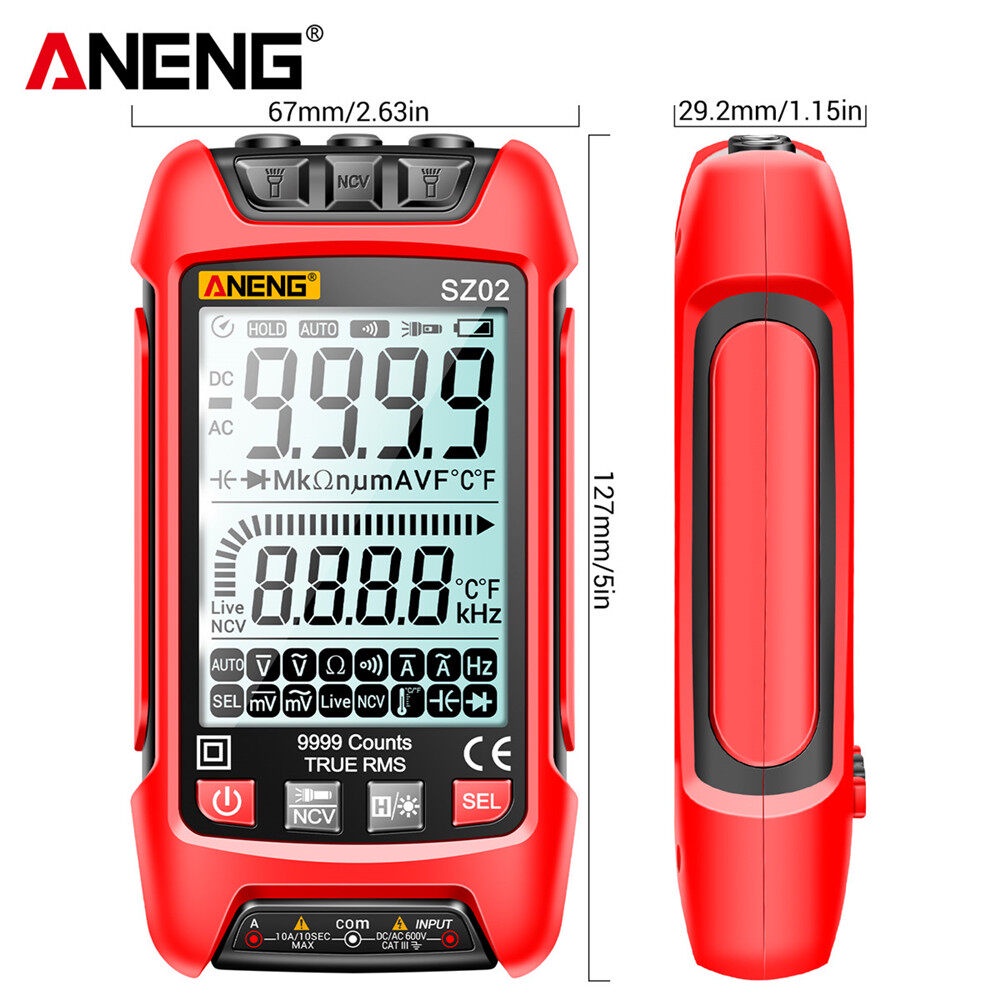 Multitester True RMS Aneng SZ02 Multimeter NCV 9999 Counts