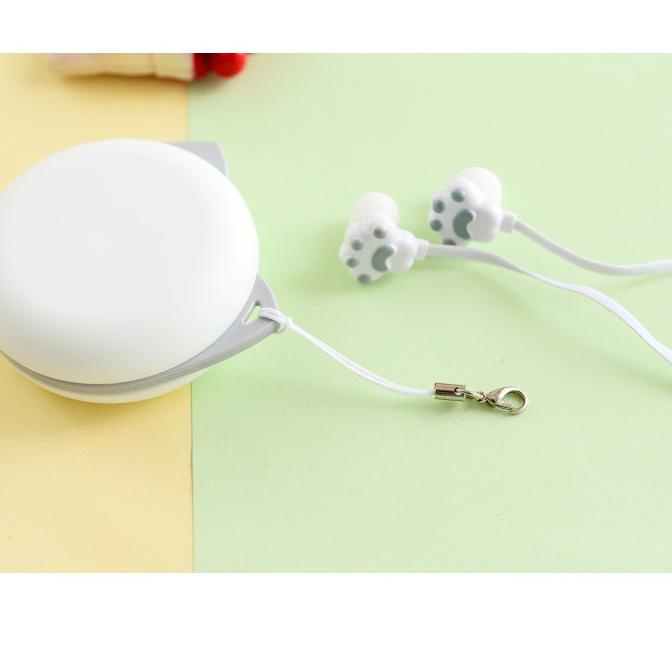 DISKON BRANDS FESTIVAL [M-133] Headset Earphone Karakter CAT PAW / KAKI KUCING / Earphone Bentuk TAP