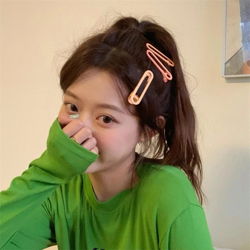 [Harga Grosir] 3Pcs/Set Gadis Manis Poni Rambut Klip Permen Berwarna Klip One-piece Berongga Aksesoris Rambut Hias Anak Korea Klip Duckbill Berbentuk Penjepit Kertas
