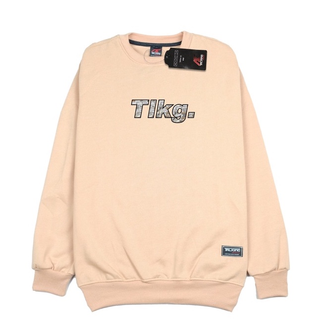 Sweater Pria Distro Krem Crewneck Oversize Sweatshrit Sablon Terbaru Dark Cream