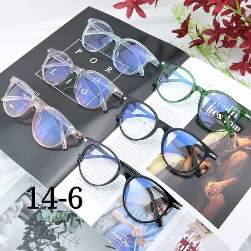 KACAMATA BUNDAR STYLE  GAGANG PLASTIK FASHION ANTTI RADIASSI - BEPINK JURAGAN