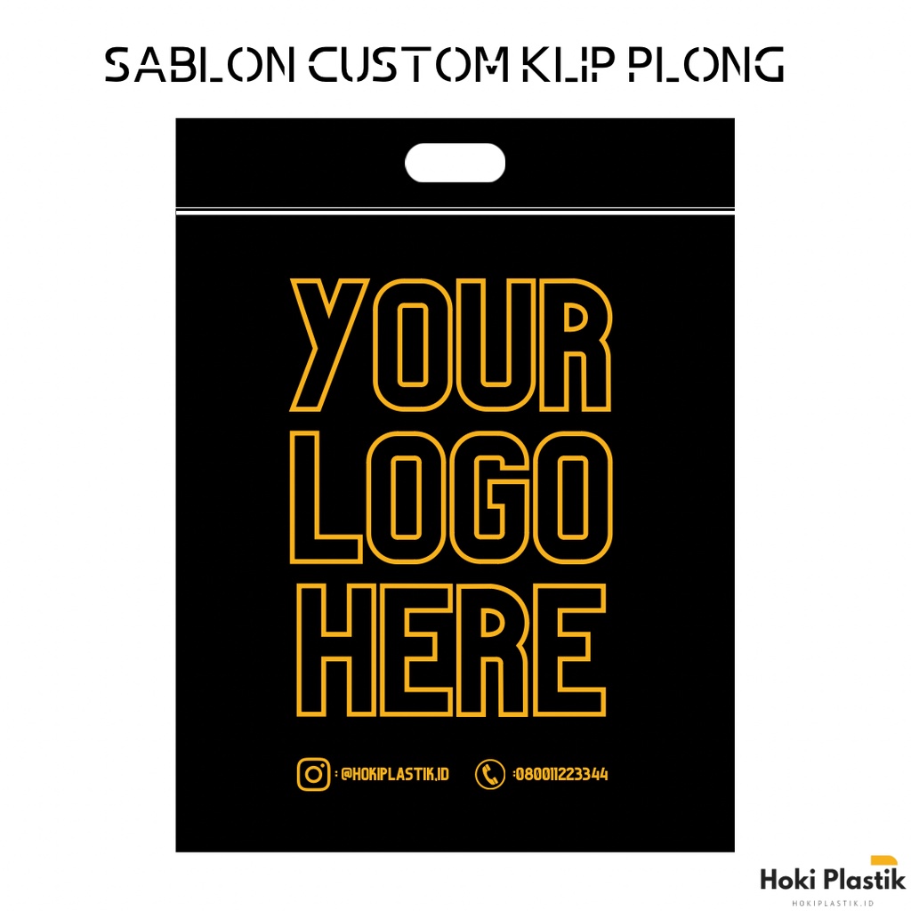 

Plastik klip PE plong cetik sablon custom free desain branding toko kresek baju jaket celana asesoris