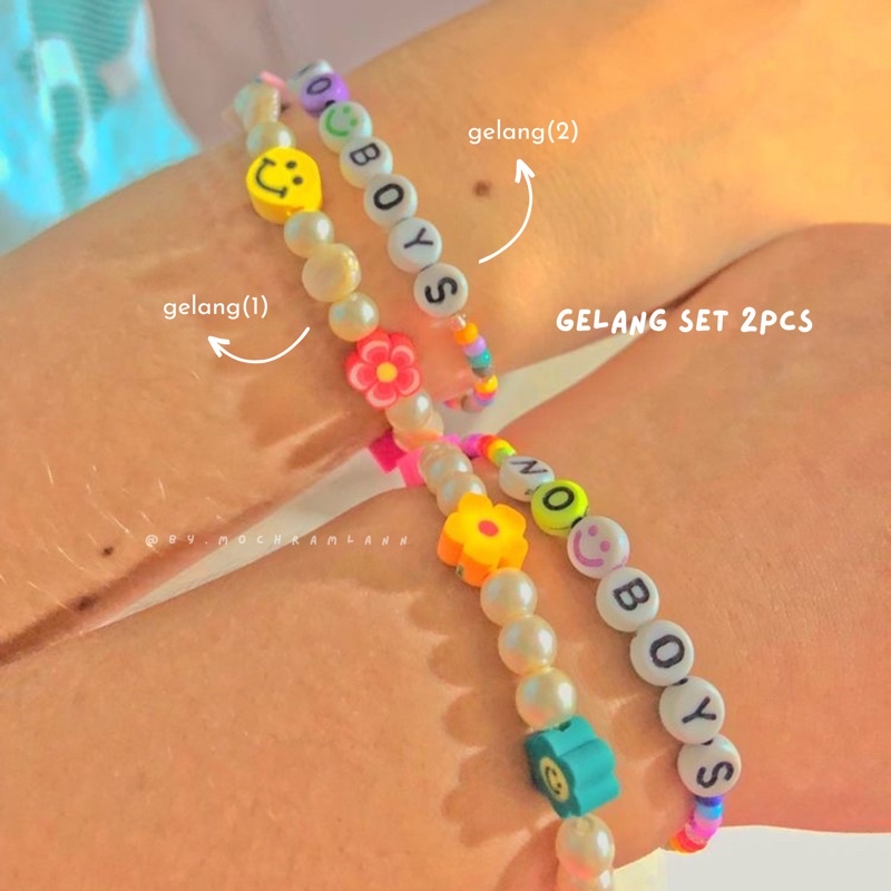 bracelet set 2pcs / gelang set dapat 2 / gelang korea