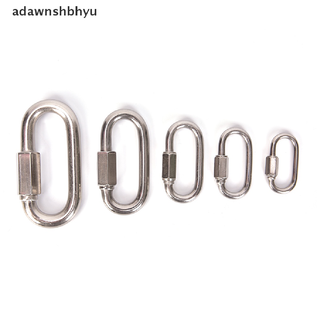 Adawnshbhyu Kunci Sekrup Stainless Steel Climbing Gear Carabiner Quick Links Safety Snap Hook ID