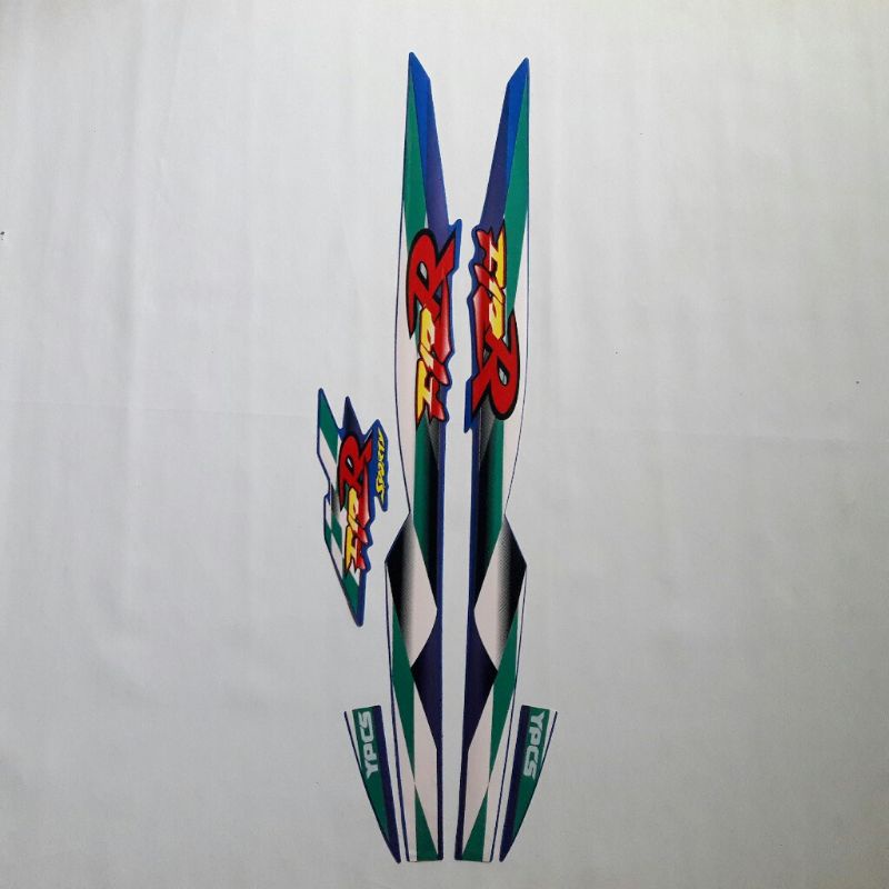 Striping Lis Stiker Yamaha fiz r 1998 sporty Biru Hijau Sticker fiz r 1998 Biru Hijau