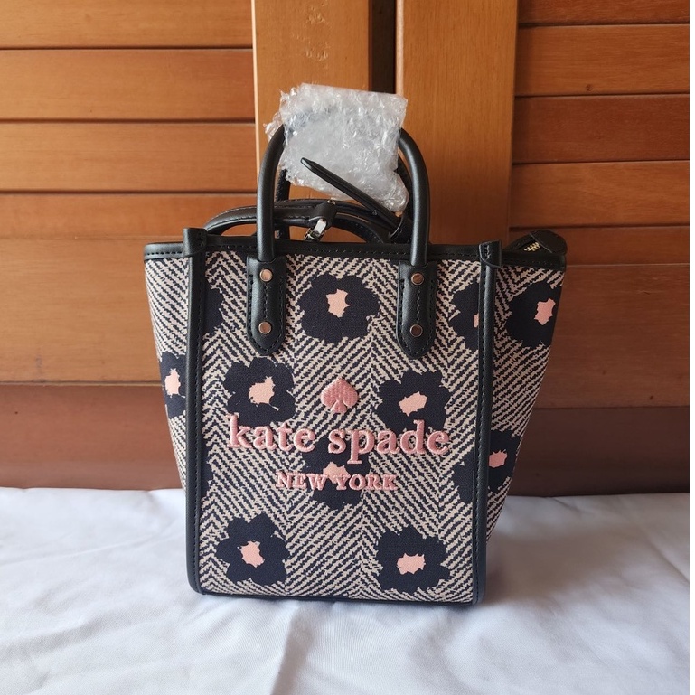 KS ella herringbone mini tote floral - READY 