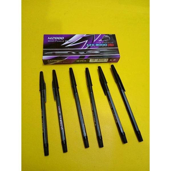 1Box Pulpen M2000 hitam atau sunreno / pulpen hitam M2000