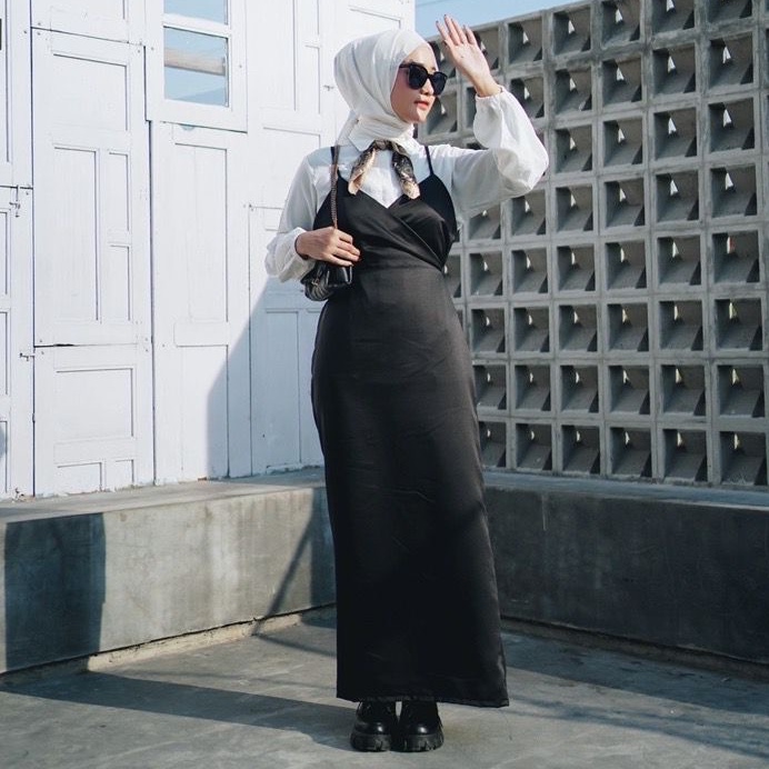 LONG DRESS SATIN / DRESS KONDANGAN / DRESS OUTER