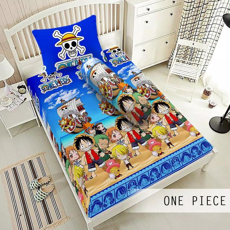 Diskon.. Monalisa -  ORIGINAL Sprei // Single Queen King Motif One Piece Sea Biru Anime Kartun jepan