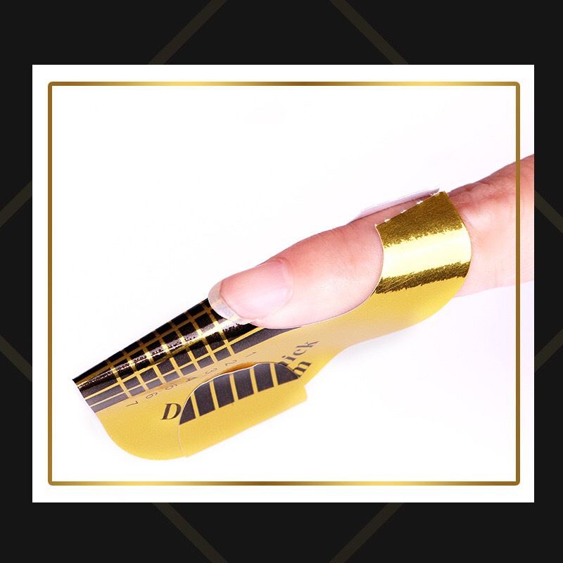 10pcs ROUND golden gold nail form acrylic gel extension / kertas form bentuk sambung kuku nailart/Nail Extension Paper/