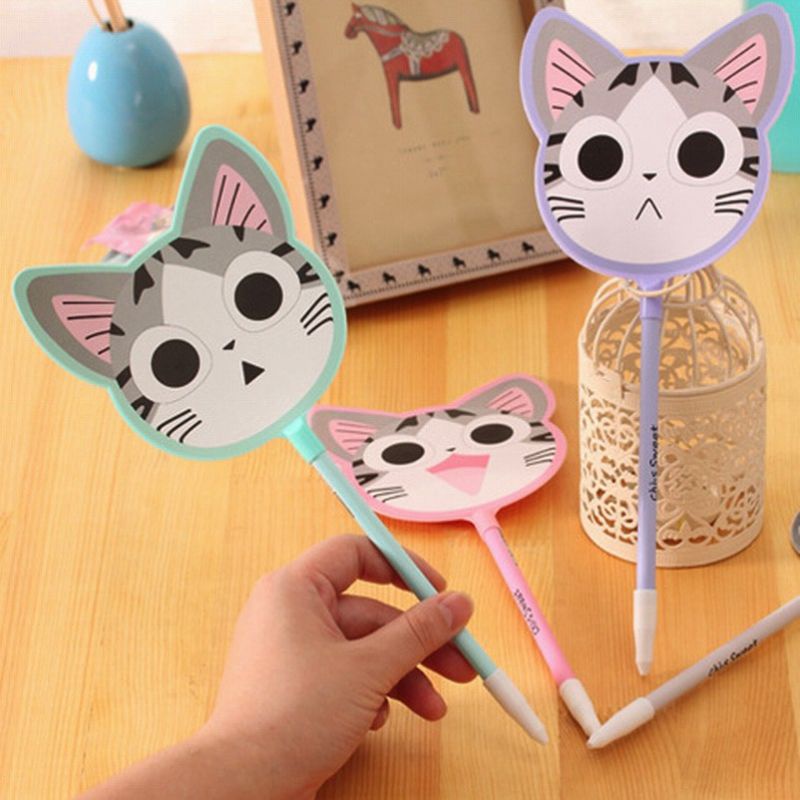 

1 Pcs Ballpoint Pena Kipas Lucu Pulpen Kipas Animal Pena Karakter Lucu