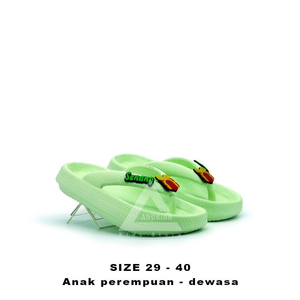 Andrian - Sandal anak perempuan - remaja dewasa Model jepit kekinian berkarakter pita NEW