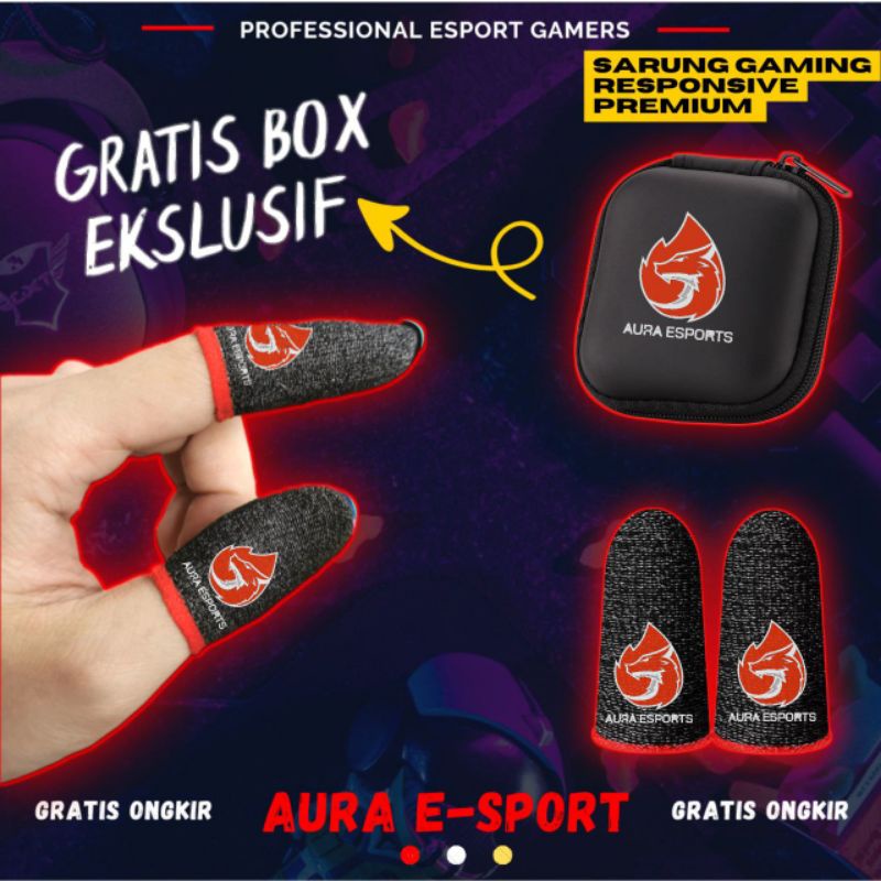 GRATIS POUCH - SARUNG JEMPOL ALAT GAME FF ML PUBG ANTI KERINGAT SENSITIVE PREMIUM