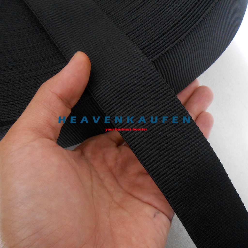 Webbing Tubular Dobel Lebar 3,8 cm Warna Hitam Harga Per Meter