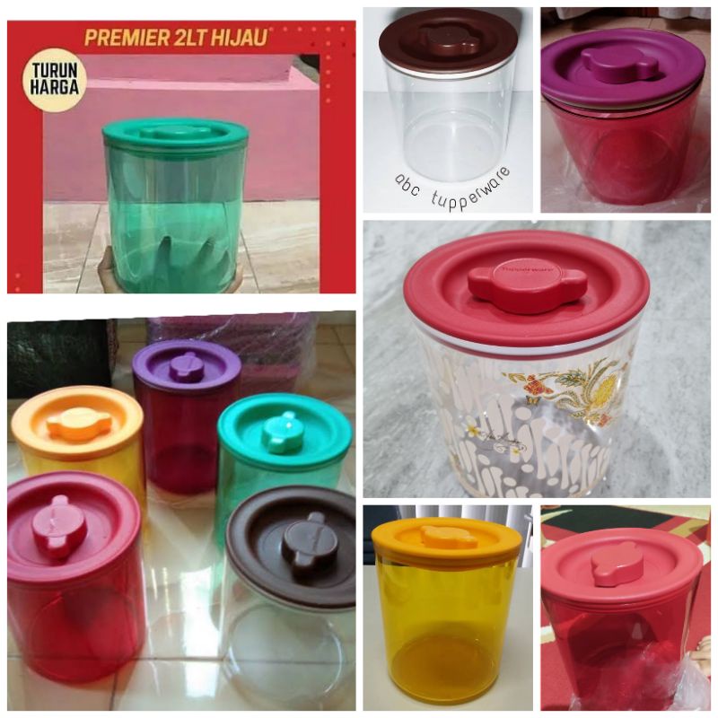 premier canister 2 L tupperware toples kristal 2L