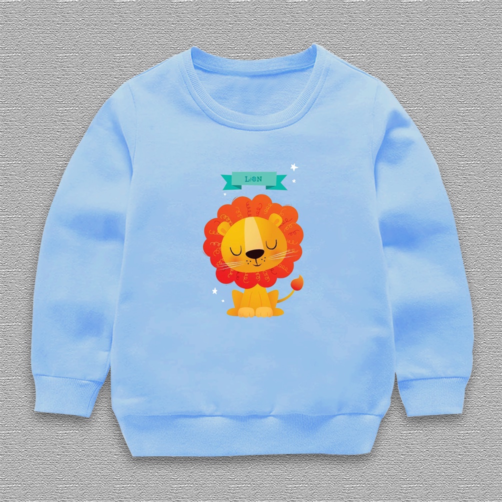 Sweater crewneck anak LION baju anak laki laki perempuan size 2-10 tahun