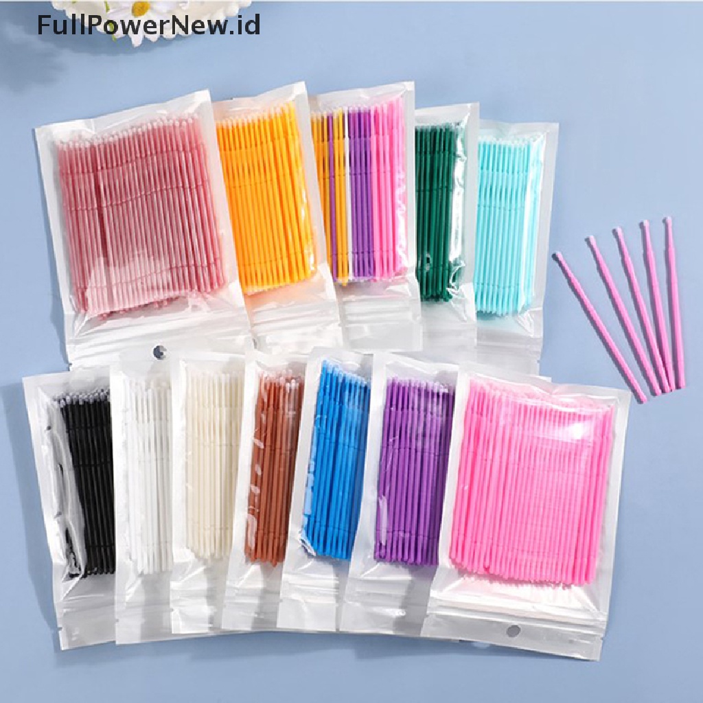 Power 100pcs/pak Bendable Micro Brushes Sekali Pakai Microbrush Aplikators Eyelash ID