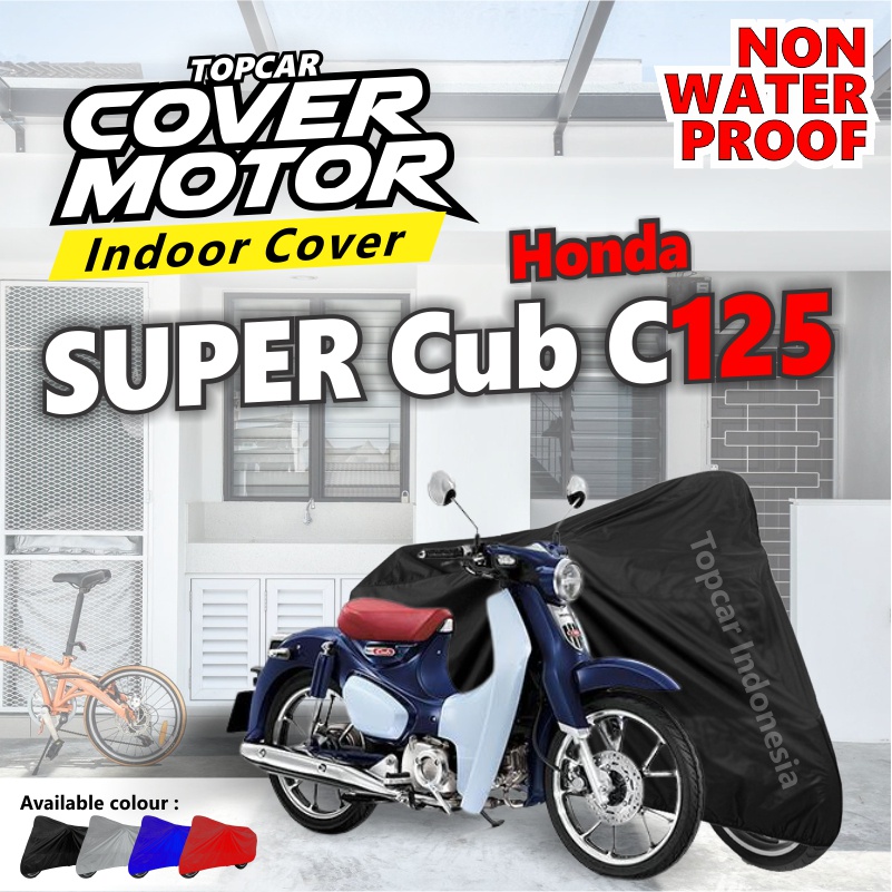 Cover Motor Honda Super Cub C125 Indoor Non-waterproof Sarung Motor Selimut Pelindung Body Baju Biker Mantel Jas Penutup by TOPCAR