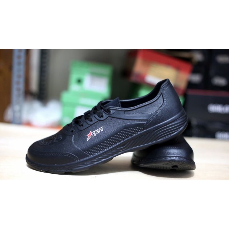 Sepatu kerja hitam pro att original full hitam sepatu kerja karet hitam sepatu sekolah hitam