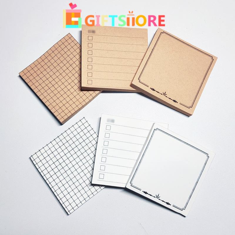 

✨COD Sticky Note Memo Brown White Retro Sederhana Korea Sticky Note Alat tulis-GS