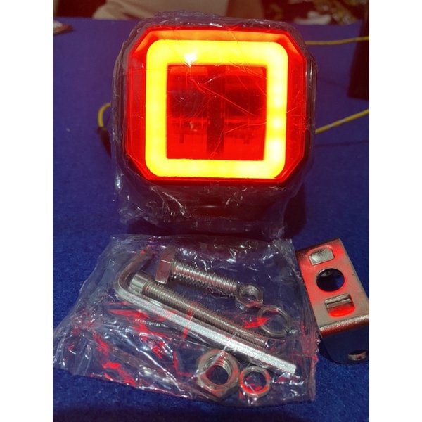 Lampu tembak sorot LED CWL 2 mata lensa 4D 20watt cree angel Eye Biru
