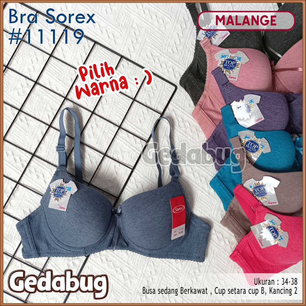 Bra BH Sorex 11119 Malange Collection | BH Busa dan berkawat Cup setara Cup A-B Kait 2 | Gedabug