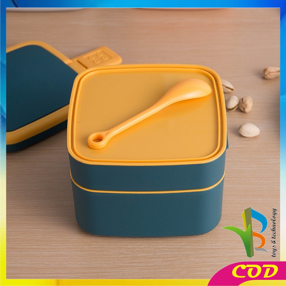 RB-C478 Kotak Makan 2 Tingkat Lunch Box Susun Material Plastik Food Grade Tempat Bekal Makan Double Layer Rantang 2 Tingkat